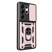 Custodia ibrida con anello rotante e protezione per fotocamera per Samsung Galaxy S26 Ultra - Rosa Oro