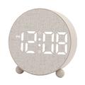 Sveglia digitale a LED rotonda con doppia sveglia - Beige