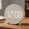 Sveglia digitale a LED rotonda con doppia sveglia - Beige