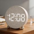 Sveglia digitale a LED rotonda con doppia sveglia - Beige