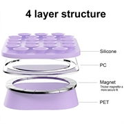 Supporto per telefono con ventosa in silicone arrotondato MagSafe - Viola