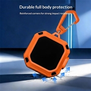 Custodia resistente per Samsung Galaxy Buds4/Buds4 Pro con moschettone e pennelli per la pulizia - Arancione / Nero