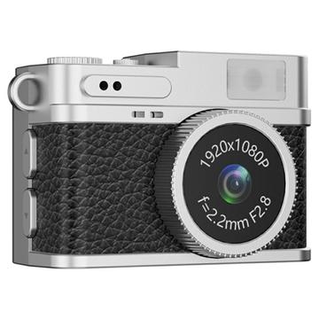 Mini fotocamera retrò S150 con collana - Nero