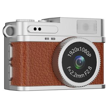 Mini fotocamera retrò S150 con collana - Marrone
