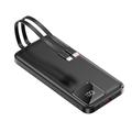 S38N Slim 10000mAh Power Bank con cavi USB-C e Lightning - 22.5W - Nero