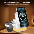 Caricabatterie MagSafe 3 in 1 S6 con luce RGB - iPhone, Apple Watch, AirPods - Bianco