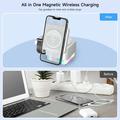 Caricabatterie MagSafe 3 in 1 S6 con luce RGB - iPhone, Apple Watch, AirPods - Bianco