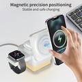 Caricabatterie MagSafe 3 in 1 S6 con luce RGB - iPhone, Apple Watch, AirPods - Bianco