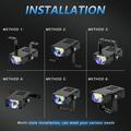 Faretto a LED con griglia S7 da 16W - Abbagliante/Anabbagliante, fendinebbia, 3 modalità di illuminazione - Nero