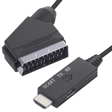 Convertitore da SCART a HDMI Adattatore audio video SCART in uscita HDMI per HDTV DVD