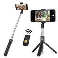 SELFIESHOW K07 Bastone selfie Bluetooth 3 in 1, treppiede e telecomando - Nero