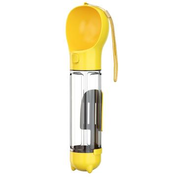 SH-01 Borraccia portatile multifunzionale per cani con dispenser per sacchetti di cacca - Giallo