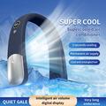 Ventilatore portatile da collo SL625 con regolazione della velocità e display digitale - Blu scuro
