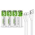 SMARTOOOLS Batteria AA ricaricabile al litio USB-C - 1700mAh - 4 pezzi.