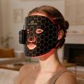 Maschera facciale magnetica wireless per terapia della luce a LED SP-1103F con controller - Nero