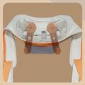 Massaggiatore termico ST-360 per spalle e collo con funzione di impastamento - Grigio / Beige