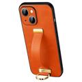 Custodia Ibrida Sulada Fashion con Cinturino per iPhone 14 Plus - Arancione