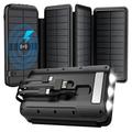 SY-L3S4W 16000mAh Banca di energia solare con cavi USB, USB-C e Lightning - 20W PD - Nero