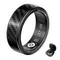 SY02 Anello intelligente con motivo in fibra di carbonio - Misura: 19mm - Nero