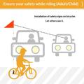 Bandierina di sicurezza con striscia riflettente per biciclette per bambini