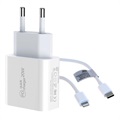 Caricatore da Parete con Cavo Lightning e 2x USB Ports Hoco C41A - 12W