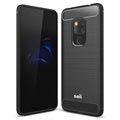 Cover in TPU Huawei Mate 20 Saii Spazzolata - Fibra di Carbonio - Nera