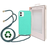 Cover Saii Eco Line iPhone 11 Biodegradabile con Cinturino - Ciano