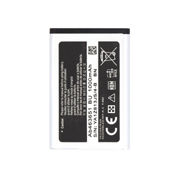 Batteria Samsung AB463651BE per F400, J800 Luxe, ZV60, S3650 Corby
