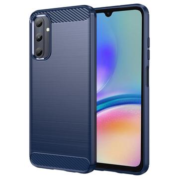 Custodia in TPU spazzolato per Samsung Galaxy A05s - Fibra di carbonio - Blu