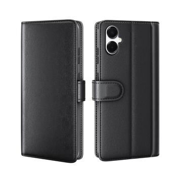 Custodia in pelle a portafoglio per Samsung Galaxy A06 5G con cavalletto - nera
