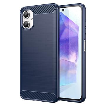 Custodia in TPU Spazzolato per Samsung Galaxy A06 - Fibra di Carbonio - Blu