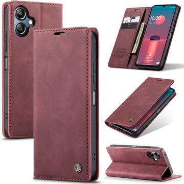 Custodia a Portafoglio Caseme 013 Serie per Samsung Galaxy A06 - Rosso vino