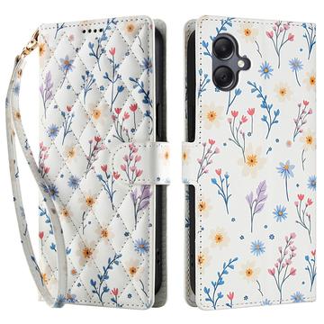 Custodia a portafoglio floreale rombica per Samsung Galaxy A07 4G