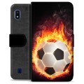 Custodia a Portafoglio Premium per Samsung Galaxy A10 - Football Flame