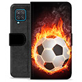 Custodia a Portafoglio Premium per Samsung Galaxy A12 - Football Flame