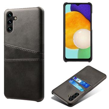 Custodia in Plastica Rivestita per Samsung Galaxy A14/A14 5G con Tasche per Carte - Nera