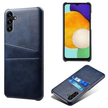 Custodia in Plastica Rivestita per Samsung Galaxy A14/A14 5G con Tasche per Carte - Blu