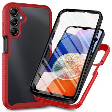 Custodia per Samsung Galaxy A16 serie 360 Protection - Rossa / Trasparente