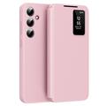 Custodia Samsung Galaxy A16 Smart Clear View con slot per schede - Rosa