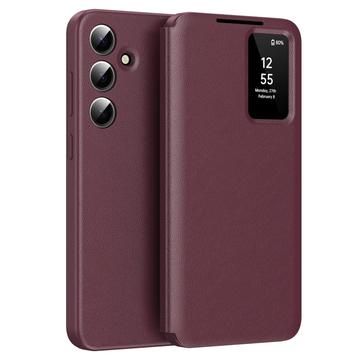 Custodia Samsung Galaxy A16 Smart Clear View con slot per schede - Rosso vino