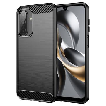 Custodia in TPU spazzolato per Samsung Galaxy A17 - Fibra di Carbonio - Nera