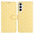 Custodia a portafoglio per Samsung Galaxy A17/A26 con motivo a pois - Gialla