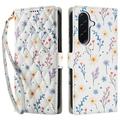 Custodia a portafoglio floreale rombica per Samsung Galaxy A17/A26 - Fiori colorati