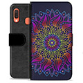 Custodia a Portafoglio Premium per Samsung Galaxy A20e - Mandala Colorato