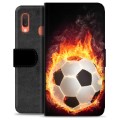 Custodia a Portafoglio Premium per Samsung Galaxy A20e - Football Flame