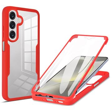 Custodia per Samsung Galaxy A26 serie 360 Protection - Rossa / Trasparente