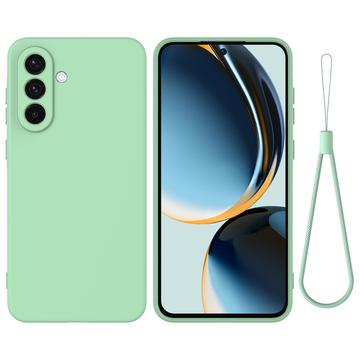 Custodia in silicone liquido con cinghia a mano per Samsung Galaxy A26 - Verde