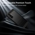 Custodia in TPU spazzolato per Samsung Galaxy A27 - Fibra di Carbonio - Nera