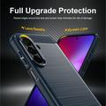 Custodia in TPU spazzolato per Samsung Galaxy A27 - Fibra di Carbonio - Blu