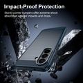 Custodia in TPU spazzolato per Samsung Galaxy A27 - Fibra di Carbonio - Blu